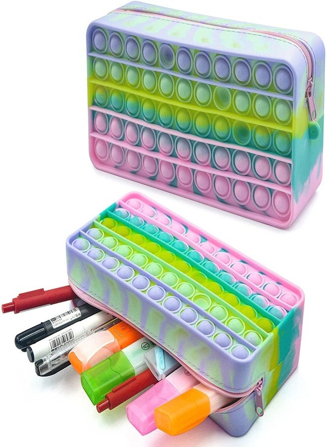 Pancikaa Pop It Pouches/Pencil Case/Stationery Storage Bag with Large Capacity, Pop Bubble School Stationery Organizer - Assorted Color - Image 1